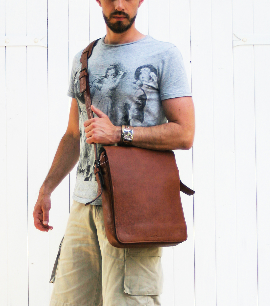 Sac Bandoulière Homme – Toile – Style Messager / Facteur – Neuf